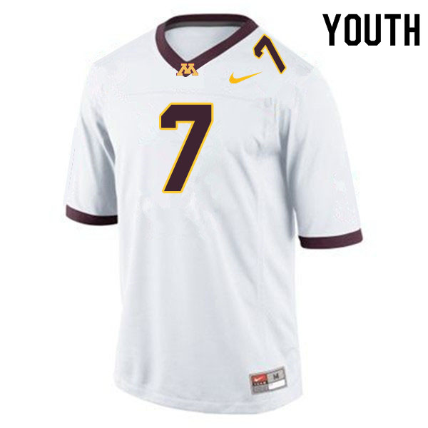 Youth #7 Chris Autman-Bell Minnesota Golden Gophers College Football Jerseys Sale-White - Click Image to Close